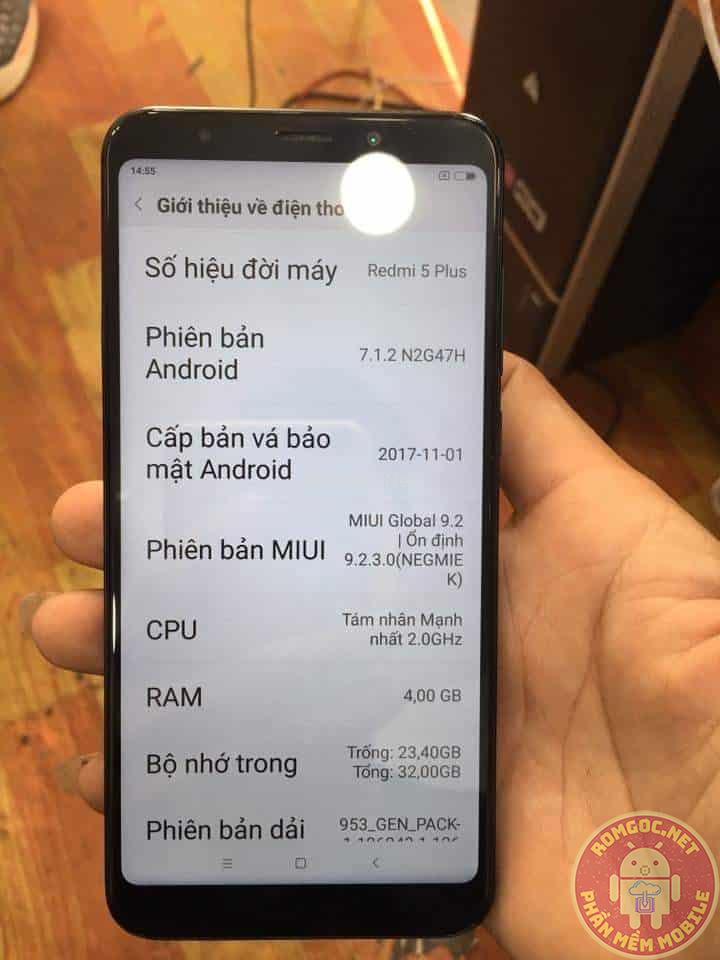 Rom Tiếng Việt Xiaomi Redmi 5 Plus (vince) không cần Unlockbootloader