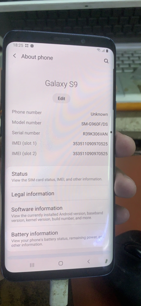 Samsung S9 SM-G960N U4 Dual Sim