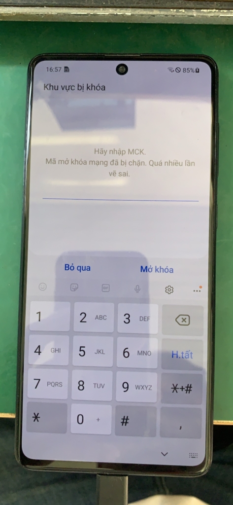 Mở mạng Samsung Galaxy A71 (SM-A715F) "hãy nhập MCK"