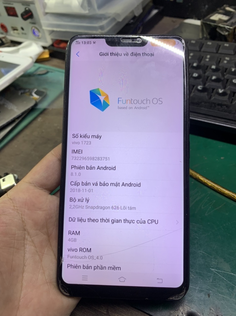 Vivo V9 1723 repair fix lỗi mất imei 2 Vivo V9 1723 repair fix lỗi mất imei